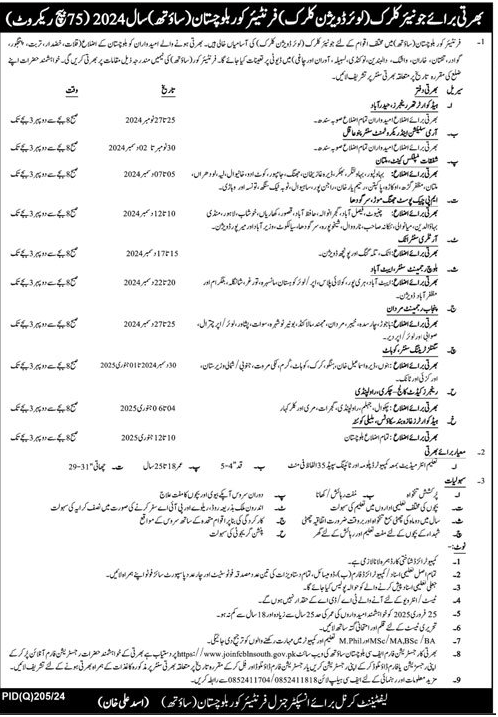 FC Balochistan Jobs 2024